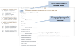 Personnaliser les clauses sélectionnées