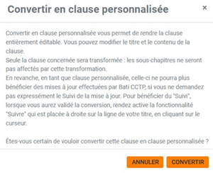 Créer et gérer des clauses personnelles