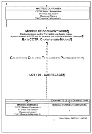 Gérer la mise en page des CCTP